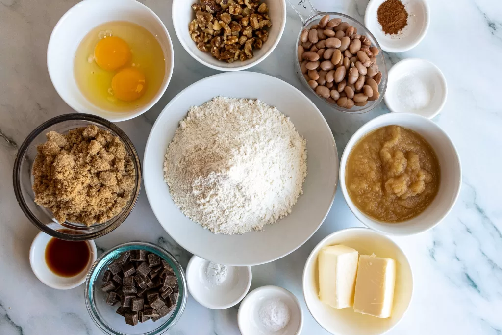 Pinto Bean Chocolate Chip Cookies - ingredients for cookies